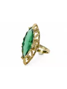 Pierścionek Szmaragd 14k żółte złoto Vintage vrc005y